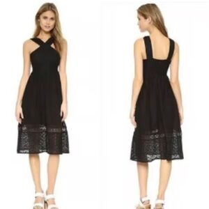 Stylish Black Dress with Lace Detail